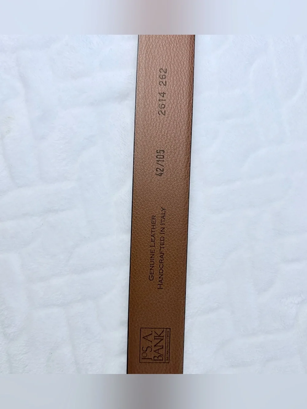 NWT Jos. A. Bank Handmade in Italy Men's Brown Tan Leather Belt Size 42 Classic